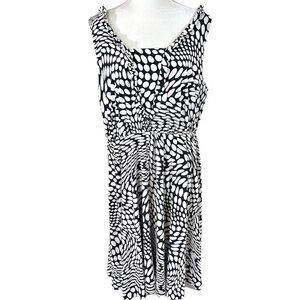 Isabel Toledo- Silky Black/White Polkadot Dress- Size 18